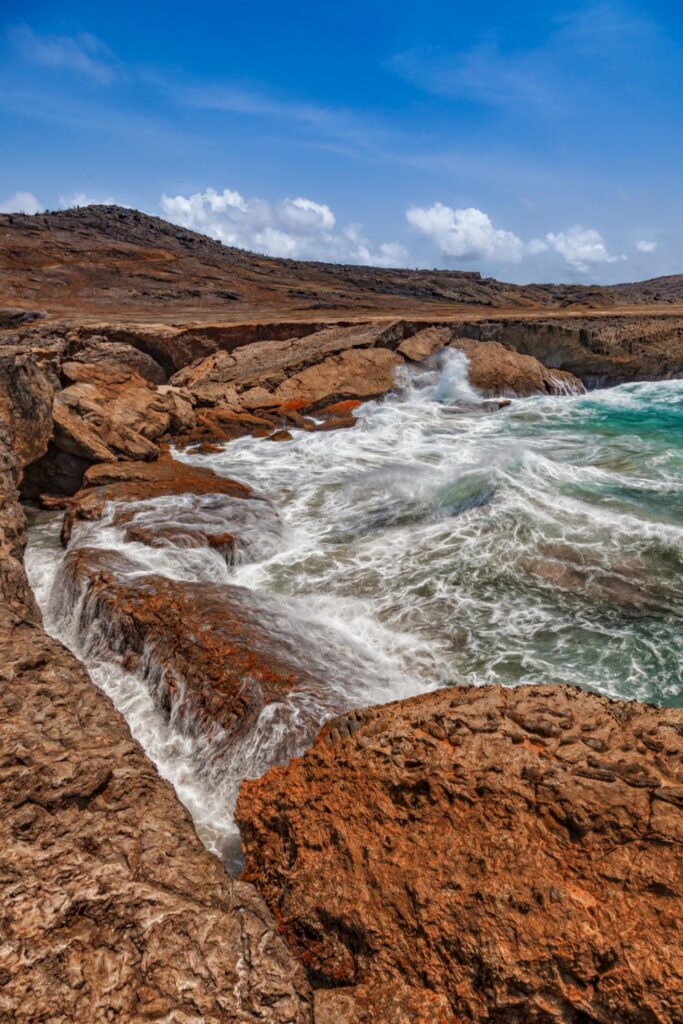 Waves crashing Arikok National Park