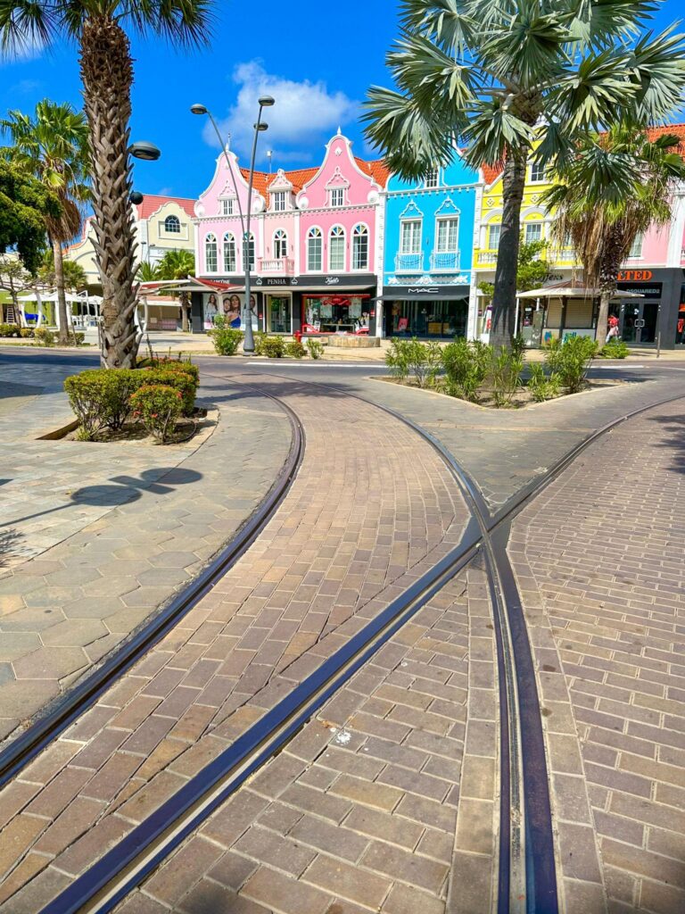Colorful shops in Oranjestad, Aruba