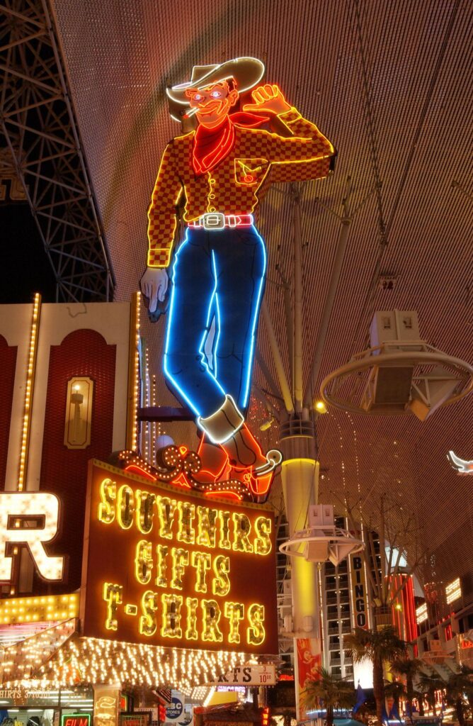 Vegas Vic is a famous 40-foot neon cowboy sign located on Fremont Street in downtown Las Vegas.