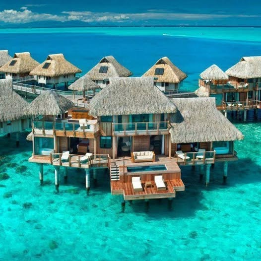 Conrad Bora Bora Nui, formerly known as the Hilton Nui Resort, is located in a private cove on Motu To'opua.
