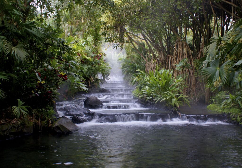 Hot Springs in La Fortuna, Costa Rica near Arenal Volcano.