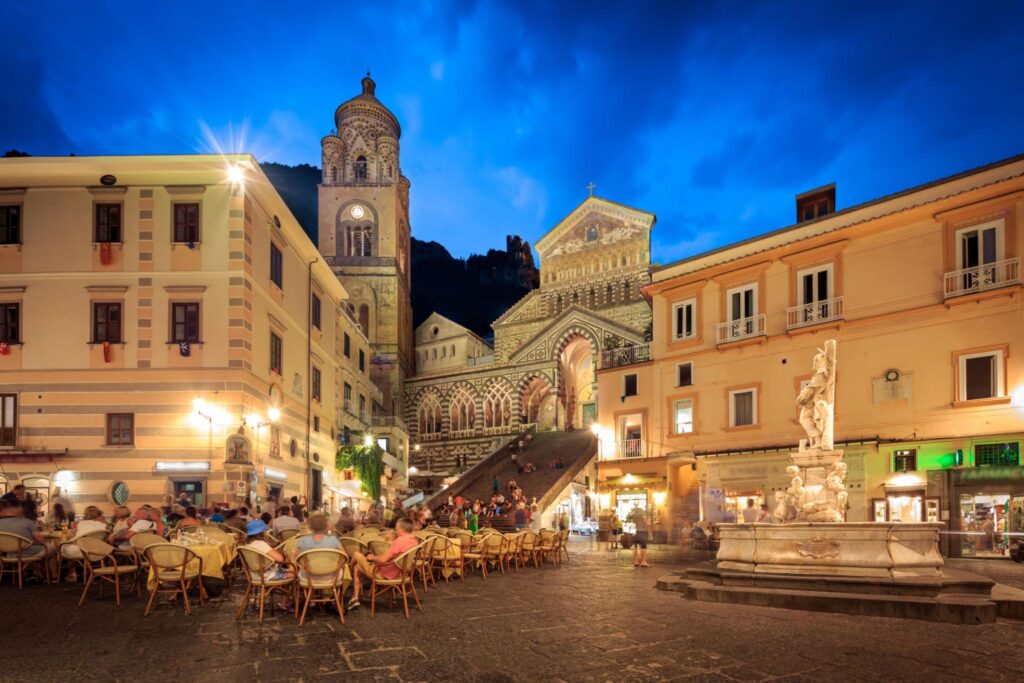 Piazza Duomo in Amalfi, Italy.