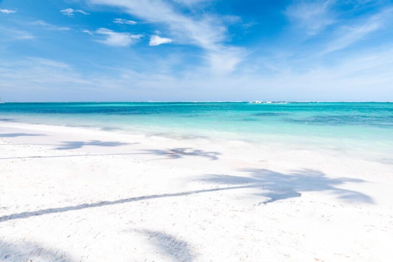 Bavaro Beach with White Sand and Turquoise Water in Punta Cana.