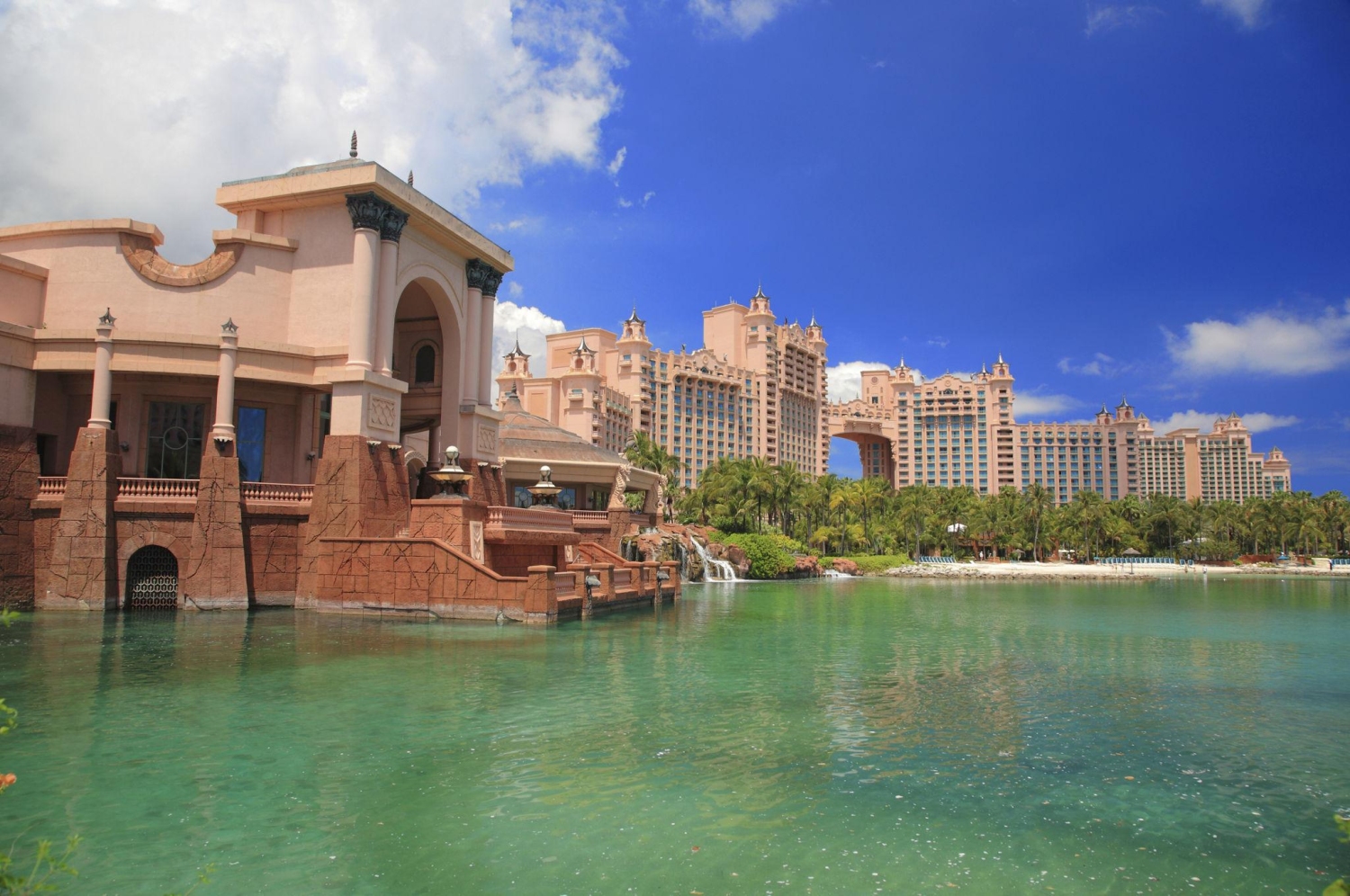 Atlantis Paradise Island is a massive oceanside resort featuring five distinct hotels, including The Royal, The Coral, The Cove, The Reef and Harborside Resort in the Bahamas.