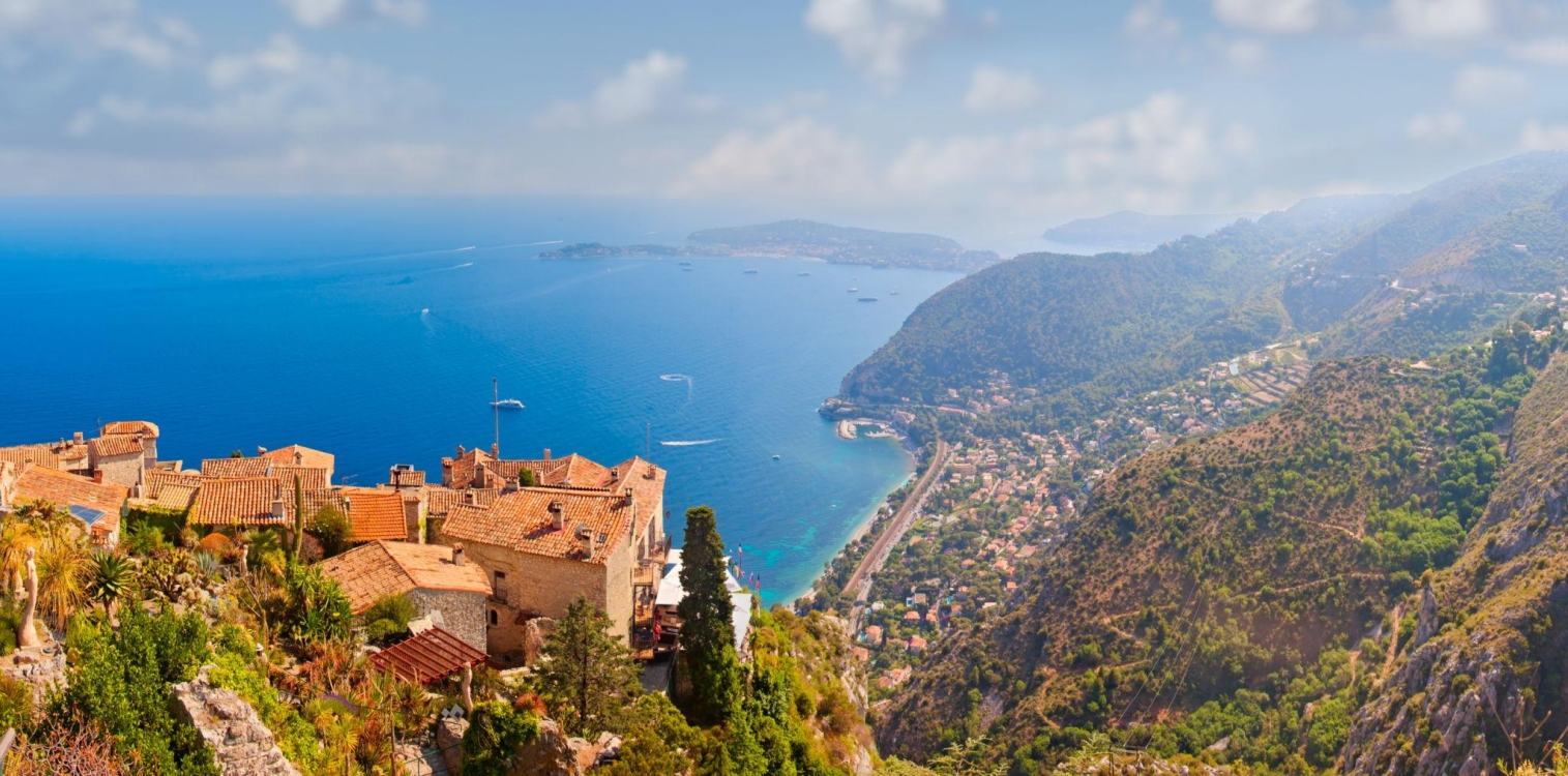 The medieval hilltop village of Eze on the French Riviera is famed for its exotic garden located at the highest point of the village ruins.
