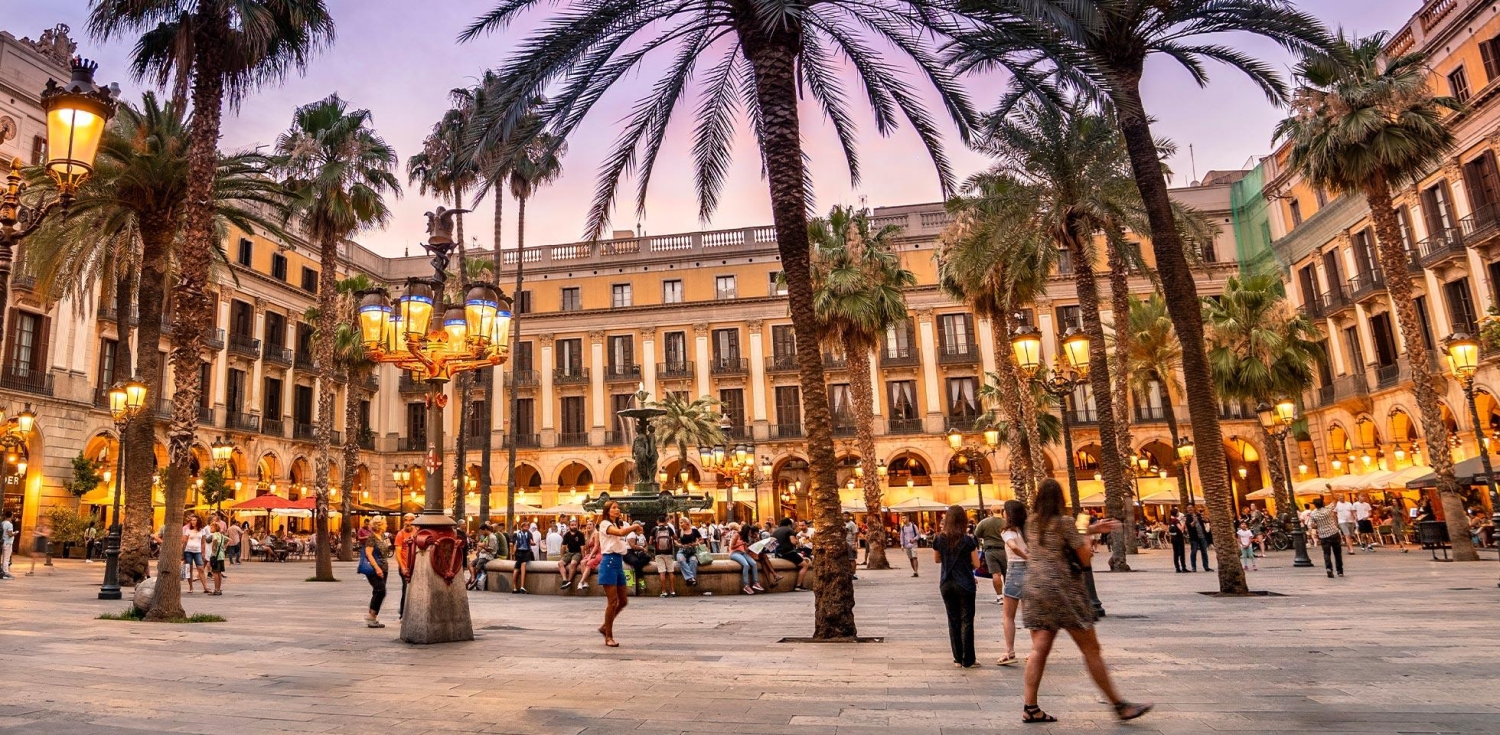 The Royal Plaza located in the Gothic Quarter, Barcelona, Spain.