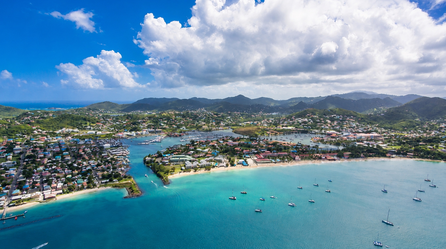 Rodney Bay in Gros Islet is a popular destination in Saint Lucia known for its marina, waterfront dining, boat tours, hiking opportunities to The Pitons and nearby Reduit Beach.