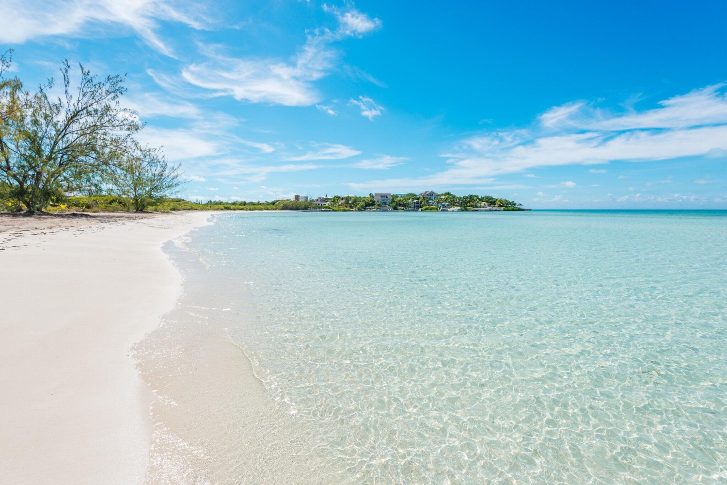 The shallow, calm waters of Taylor Bay Beach in Providenciales, Turks and Caicos.