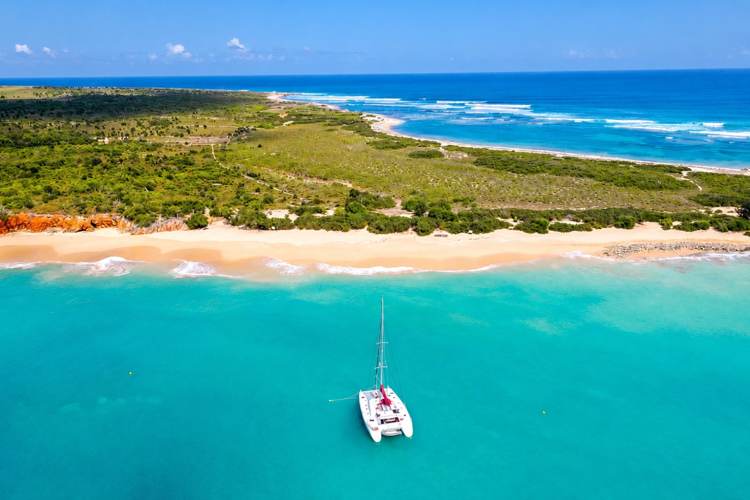 Tintamarre Island is a protected nature reserve near Saint Martin known for its pristine beaches and wildlife, popular for snorkeling to encounter sea turtles, rays and diverse marine life.